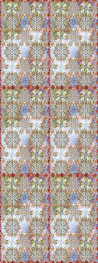 Renkli Bahar Temalı Kusursuz Arkaplan. Düz Çiçek Elementleri Tasarımı. Raster illüstrasyonunda kusursuz çiçek deseni. Güzel kumaş deseni.