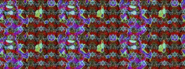 Halk tarzı. Moda baskıları için zarif bir şablon. Modern çiçek arkaplanı. Parlak renkli çiçekleri ve kırmızı yaprakları olan harika bir çiçek deseni..