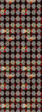 Küçük çiçekli yay deseni çiz. Suluboya tarzında siyah renklerde. Raster illüstrasyonu.