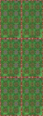 Şirin çiçek elementleri. Yeşil ve kahverengi renkli çiçekler. Kusursuz. Raster illüstrasyonu.