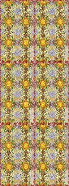 Suluboya, elle çizilmiş. Tarafsız ve bejli çiçekler. Raster hisseleri. Kusursuz arkaplan deseni.