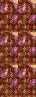 Çiçek desenli çizim. Raster illüstrasyonu. Asya tekstil tarzında. Güzel kumaş deseni. Renkli Bahar Teması eskiz kalıbı. Düz Çiçek Elementleri Tasarımı.