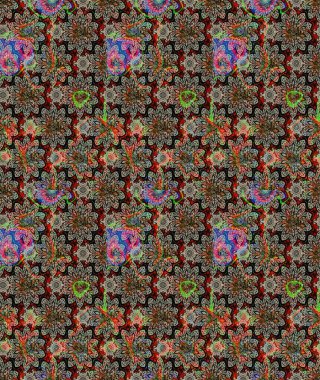 Düz Çiçek Elementleri Tasarımı. Karalama çiçeği. Güzel kumaş deseni. Zentangle soyut çiçekleri. Raster illüstrasyonu. Renkli Bahar Teması çizim şablonu.