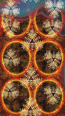 Raster illüstrasyonundaki çiçek desenli çizim. Düz Çiçek Elementleri Tasarımı. Güzel kumaş deseni. Renkli Bahar Teması çizim şablonu.