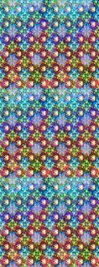 Mavi renkli çiçekler. Küçük çiçekteki sevimli çiçek deseni. Raster illüstrasyonu.