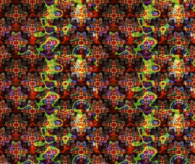 Raster illüstrasyonu. Kahverengi renkli çiçekler. Robot resim. Şirin çiçek elementleri..