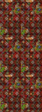 Soyut etnik raster çizim kalıbı. Kabile sanatı boho baskısı, klasik çiçek arkaplanı. Arkaplan dokusu, duvar kağıdı, kahverengi renkli çiçek teması.