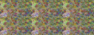 Renkli Yaz Temalı Kusursuz Arkaplan. Düz Çiçek Elementleri Tasarımı. Sevimli çiçek raster deseni. Yeşil ve nötr renkte çiçekler.