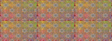 Halk tarzı. Modern çiçek arkaplanı. Moda baskıları için zarif bir şablon. Parlak renkli çiçekleri ve kahverengi ve bej renklerinde yaprakları olan şaşırtıcı, pürüzsüz çiçek deseni..