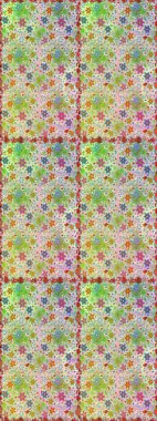 Kusursuz. Şirin çiçek elementleri. Raster illüstrasyonu. Tarafsız ve yeşil renkte çiçekler.