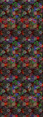 Raster illüstrasyonu. Çiçek. Taslak dekoratif arka plan, çiçek mandala. Siyah renklerde.