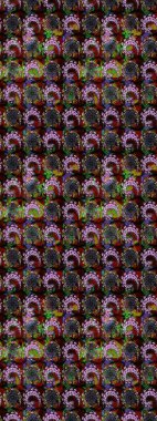 Siyah renkli çiçek desenli eskiz. Suluboya tarzında siyah renkte çiçekler.