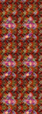 El çizimi çiçekli soyut çizim kalıbı. Raster illüstrasyonu. Kahverengi renkte çiçekler.