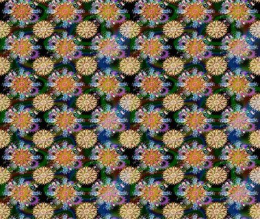 Ultraviyole kumaş deseni. Organik motif arka planı. Raster illüstrasyonu. Kusursuz desen.