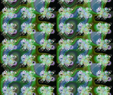 Çiçekli yeşil renkte bir çiçek deseni çiz. Suluboya tarzında yeşil renkte çiçekler.