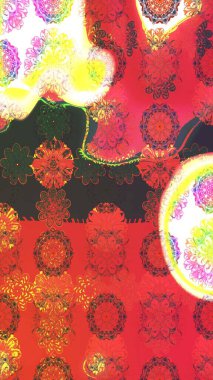 Renkli grunge, soyut arkaplanı colopink çiçekleri ile zenginleştirir. Parmak izi, kumaş, duvar kâğıdı, tekstil için raster dokusu. Nakış desenli çiçek deseni..