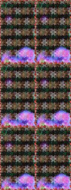 Gri ve kahverengi renkli çiçekler. Raster illüstrasyonunda kusursuz çiçek deseni.