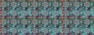 Renkli Bahar Temalı Kusursuz Arkaplan. Çiçeksiz desenli arka plan, yaz çiçekleri. Mavi ve gri renkte çiçekler. Düz Çiçek Elementleri Tasarımı.