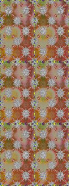 Çiçek deseni. Raster illüstrasyonu. Düz Çiçek Elementleri Tasarımı. Kusursuz Chichi kumaş deseni. Renkli Bahar Teması Kusursuz Arkaplan.