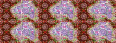 Güzel kumaş deseni. Karalama çiçeği. Düz Çiçek Elementleri Tasarımı. Renkli Bahar Temalı Kusursuz Arkaplan. Zentangle soyut çiçekleri. Raster illüstrasyonu.