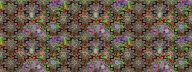 Raster illüstrasyonu. Çizim çiçek deseni duvar kâğıdı olarak kullanılabilir. Gri renkli çiçekler.