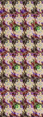 Millefleur 'lar. Küçük bej rengi, çiçekli oldukça eski bir bez çanta deseni. Tekstil, kumaş, kapaklar, duvar kağıtları, baskı, paket, koleksiyon defteri, örgü, dekupaj için çiçek arkaplanı..