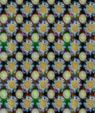 Çiçekli karalama şeklinde Raster çiçek deseni. Yumuşak, bahar çiçekli arka plan. Tarafsız ve siyah renkte çiçekler.