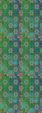 Düz Çiçek Elementleri Tasarımı. Sevimli çiçek raster deseni. Renkli Bahar Temalı Kusursuz Arkaplan. Yeşil ve mavi renkte çiçekler.