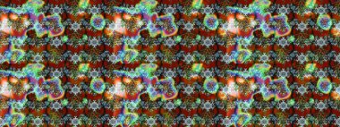 Suluboya çizim kalıbı. Çiçek izi. Suluboya tarzında kahverengi renkte çiçekler.