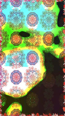 Vadinin çiçekleri kahverengi renklerde. Raster çiçek desenleri çiziyor..