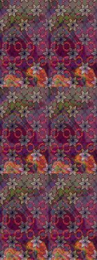 Mor renkli çiçekler. Elle boyanmış suluboya resim çizimi çiçekler ve bitkiler.