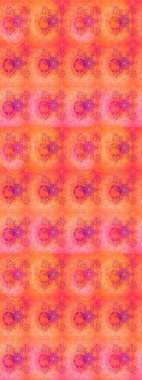 Düz Çiçek Elementleri Tasarım Raster illüstrasyonu. Çiçekli çiçek deseni, suluboya. Turuncu renkli çiçekler. Renkli Bahar temalı eskiz deseni..