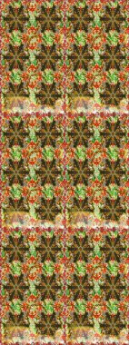 Tekrarlayan elementlerle kusursuz soyut arkaplan. Kahverengi ve altın desenli. Zarif raster klasik desen.