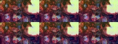 Çiçeksel fantezi tasarımı ve parlak bir arka plan çizimi. Renkli Bahar Teması eskiz kalıbı. Düz Çiçek Elementleri Tasarımı.