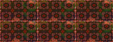 Etnik Mandala süsü. Kızılderili desenli desenli desenli şal deseni. Raster Henna dövme stili. Tekstil, tebrik kartı, boyama kitabı, telefon kılıfı baskısı için kullanılabilir.