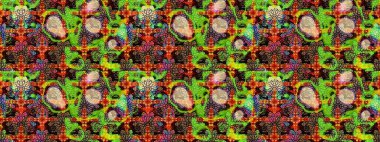 Etnik Mandala havlusu. Raster Henna tarzı. Sınır Kızılderili çiçekli paisley patten. Tebrik kartı geçmişi, boyama kitabı, arkaplan ve tekstil için kullanılabilir. Taslak süsleme izi.