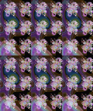 Kahverengi renkte çiçekli çiçek deseni. Suluboya tarzında kahverengi renkte çiçekler.