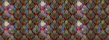 Modaya uygun kumaş deseni. Tony 'nin kumaş kalıbını çiz. Raster illüstrasyonu. Küçük çiçekte sevimli çiçek deseni var..