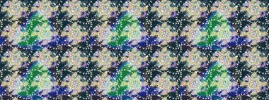 Mavi renkte güzel çiçekli eskiz deseni, suluboya çiçek deseni, duvar kağıdı, kart ya da kumaş için fayanslı. Raster..