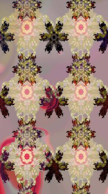 Küçük renkli çiçekler. Küçük çiçekte güzel bir desen. Motley illüstrasyonu. Bej çiçekli bahar çiçekleri. Moda baskıları için zarif bir şablon.