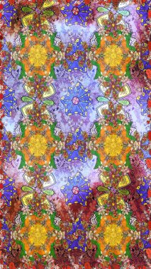 Küçük çiçekte güzel bir çiçek deseni var. Çiçekli çiçek deseni, suluboya. Raster deseni.