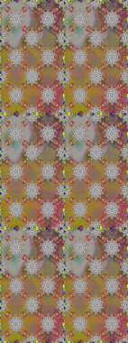 Gri ve kahverengi üzerine gri ve kahverengi. El çizimi çiçek unsurları olan soyut, dikişsiz raster deseni. Çiçekli ipek eşarp. 1950-1960 motifleri. Retro tekstil tasarım koleksiyonu.