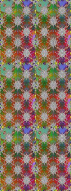 Raster illüstrasyonunda kusursuz çiçek deseni. Süslü kumaş deseni. Renkli Bahar Temalı Kusursuz Arkaplan. Düz Çiçek Elementleri Tasarımı.