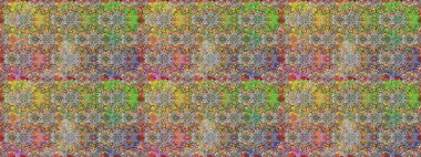 Gri ve nötr renklerde parlak çiçekli halı deseni.