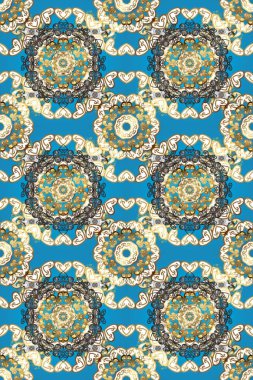 Noel, kar tanesi, yeni yıl. Mavi, bej ve altın elementli nötr renklerde kusursuz klasik desen. Mavi, bej ve nötr renklerdeki altın pürüzsüz desen altın elementlerle.