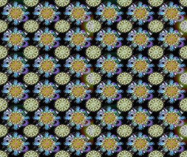 Desen, çizim, çiçek sınırı. Çiçek çelengi. Güzel, parlak, pürüzsüz kumaş, tuval. Kıvırcık, parlak örgü. Eski moda arka plan. Raster illüstrasyonu.