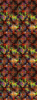 Raster illüstrasyonu. Kahverengi renkli çiçekler. Robot resim. Şirin çiçek elementleri..