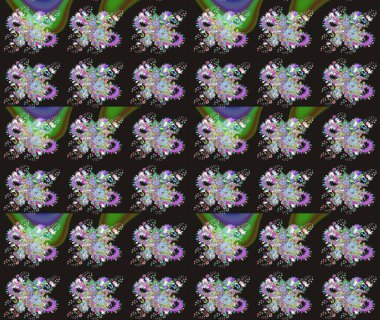 Küçük çiçekte hoş bir çiçek deseni var. Çiçeksel elementlerle süslenmiş zarif raster dokusu. Parlak çiçekli gri renkler üzerine soyut çizim deseni.