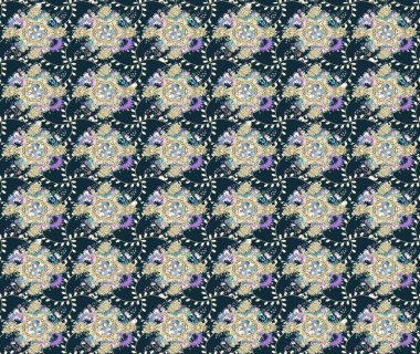 Sevgililer günü ve tebrik kartı konsepti için şık bir davetiye. Mavi renkte manzaralı çiçek deseni. Üst manzara, yumuşak stil. Çiçek kompozisyonu, el boyası, hassas şablon..