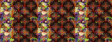 El çizimi çiçekli soyut çizim kalıbı. Kahverengi renkli çiçekler. Raster illüstrasyonu.